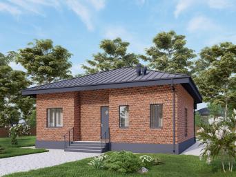 Одноэтажный дом с просторной гостиной и тремя спальнями